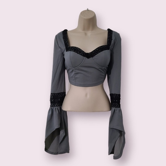 SHEIN Tops Grey Medieval Ren Faire Blouse Nwt Poshmark